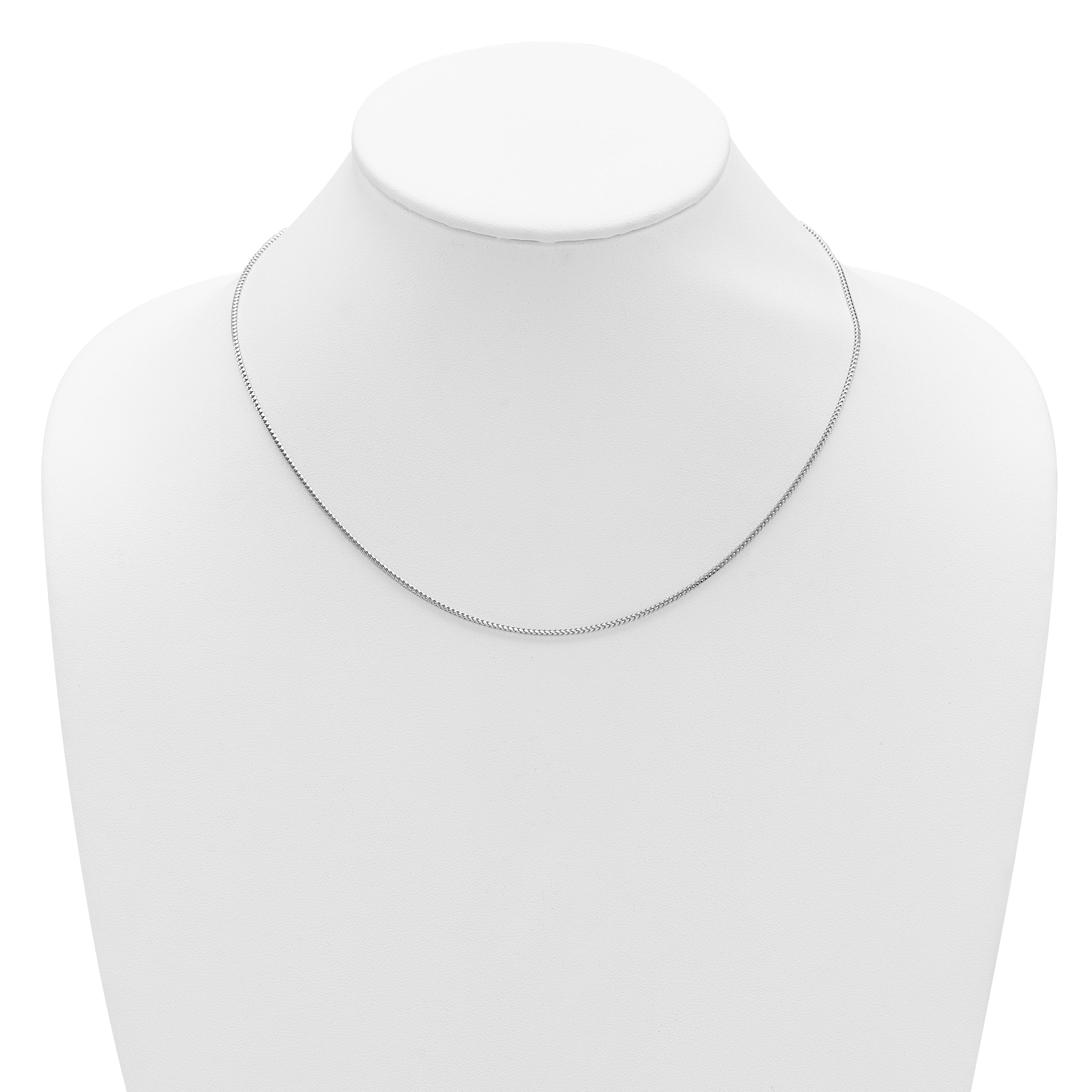 10K White Gold 1.25mm Franco 1In+1In Adjustable Chain