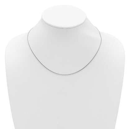10K White Gold 1.25mm Franco 1In+1In Adjustable Chain