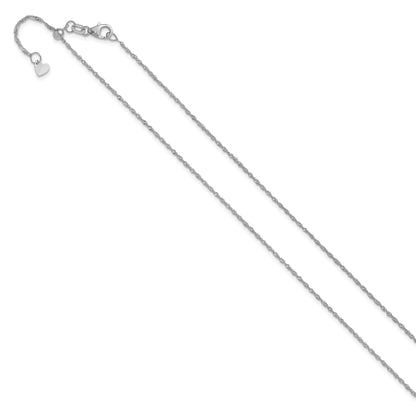 10K White Gold Adjustable 1.1mm Singapore Chain