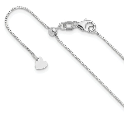 10K White Gold Adjustable .7mm Box Chain