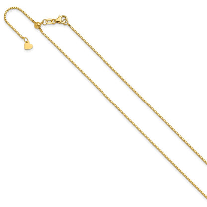 3 Inch 10K Yellow Gold Adjustable 1mm Box Chain Necklace