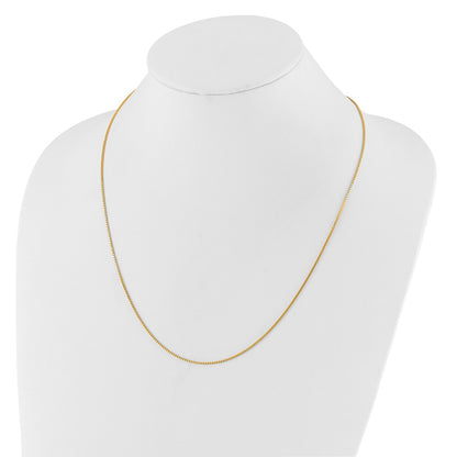 22 Inch 10K Yellow Gold Adjustable 1mm Box Chain Necklace