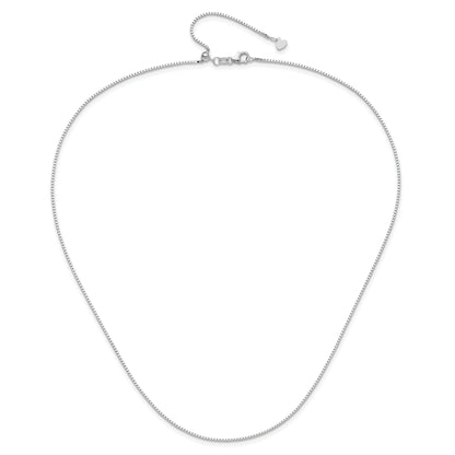10K White Gold Adjustable 1mm Box Chain