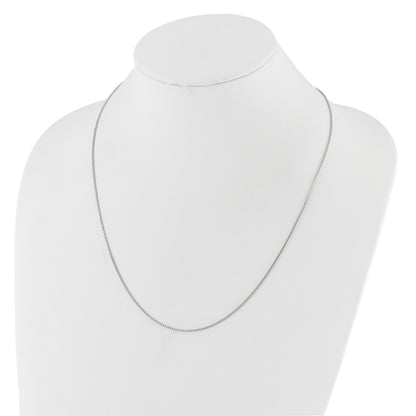 10K White Gold Adjustable 1mm Box Chain