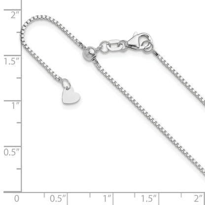 10K White Gold Adjustable 1mm Box Chain