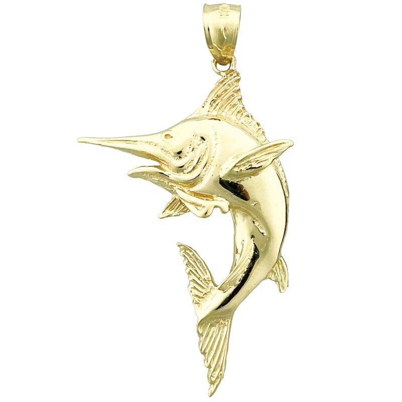 14K Gold Blue Marlin Pendant