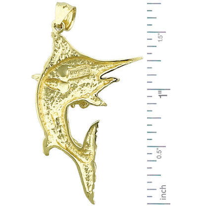 14K Gold Blue Marlin Pendant