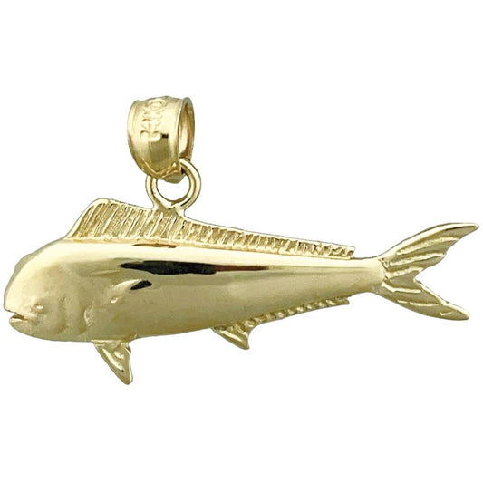 14K Gold 30MM Mahi Mahi Pendant