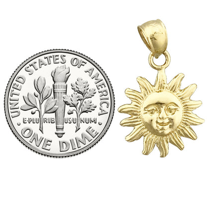 14K Gold Sun Charm