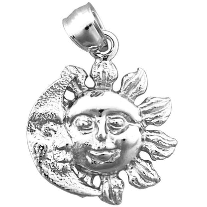 14K Gold Moon and Sun Charm
