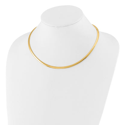 10K Two Tone 4mm Reversible Omega Necklace