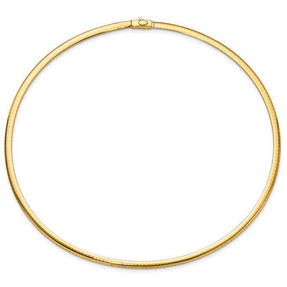 10K Two Tone 4mm Reversible Omega Necklace