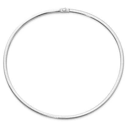 10K Two Tone 4mm Reversible Omega Necklace