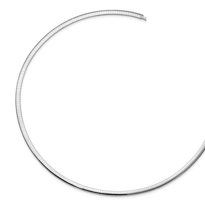 10K Two Tone 4mm Reversible Omega Necklace