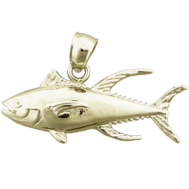 14K Gold 28MM Tuna Pendant