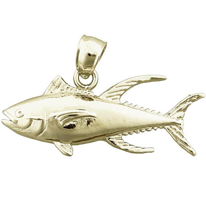 14K Gold 28MM Tuna Pendant