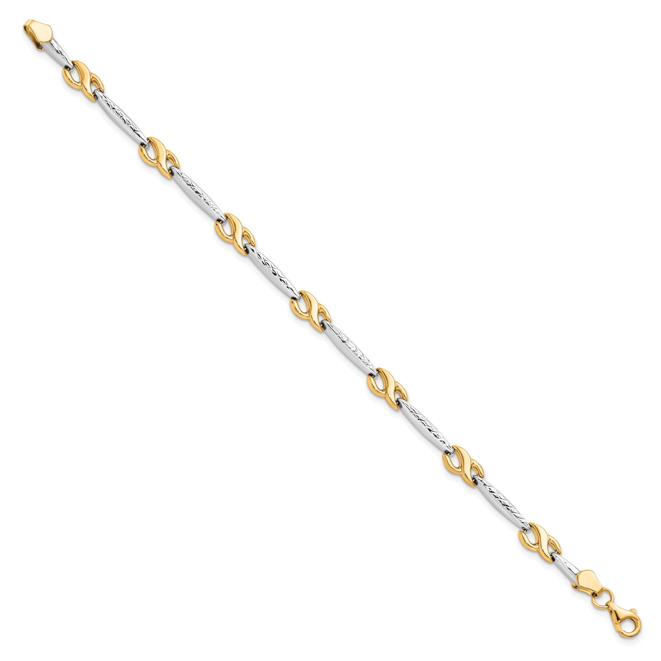 10K Yellow Rhodium D/C Bracelet