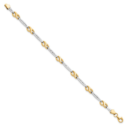10K Yellow Rhodium D/C Bracelet
