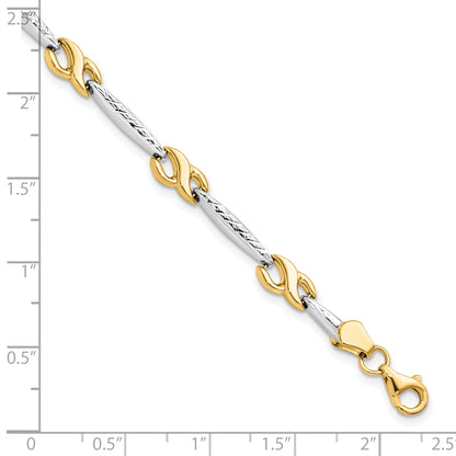 10K Yellow Rhodium D/C Bracelet