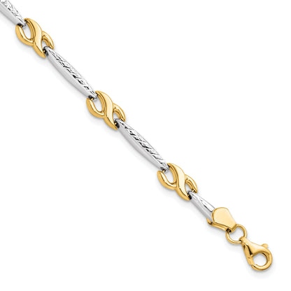10K Yellow Rhodium D/C Bracelet