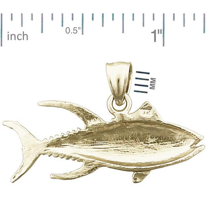 14K Gold 28MM Tuna Pendant