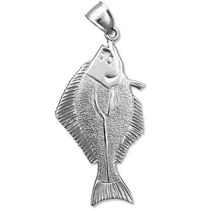 14K Gold Halibut Pendant