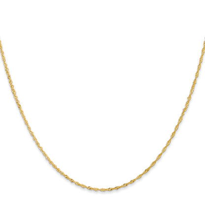 16 Inch 14K 1mm Singapore With Spring Ring Clasp Chain Necklace