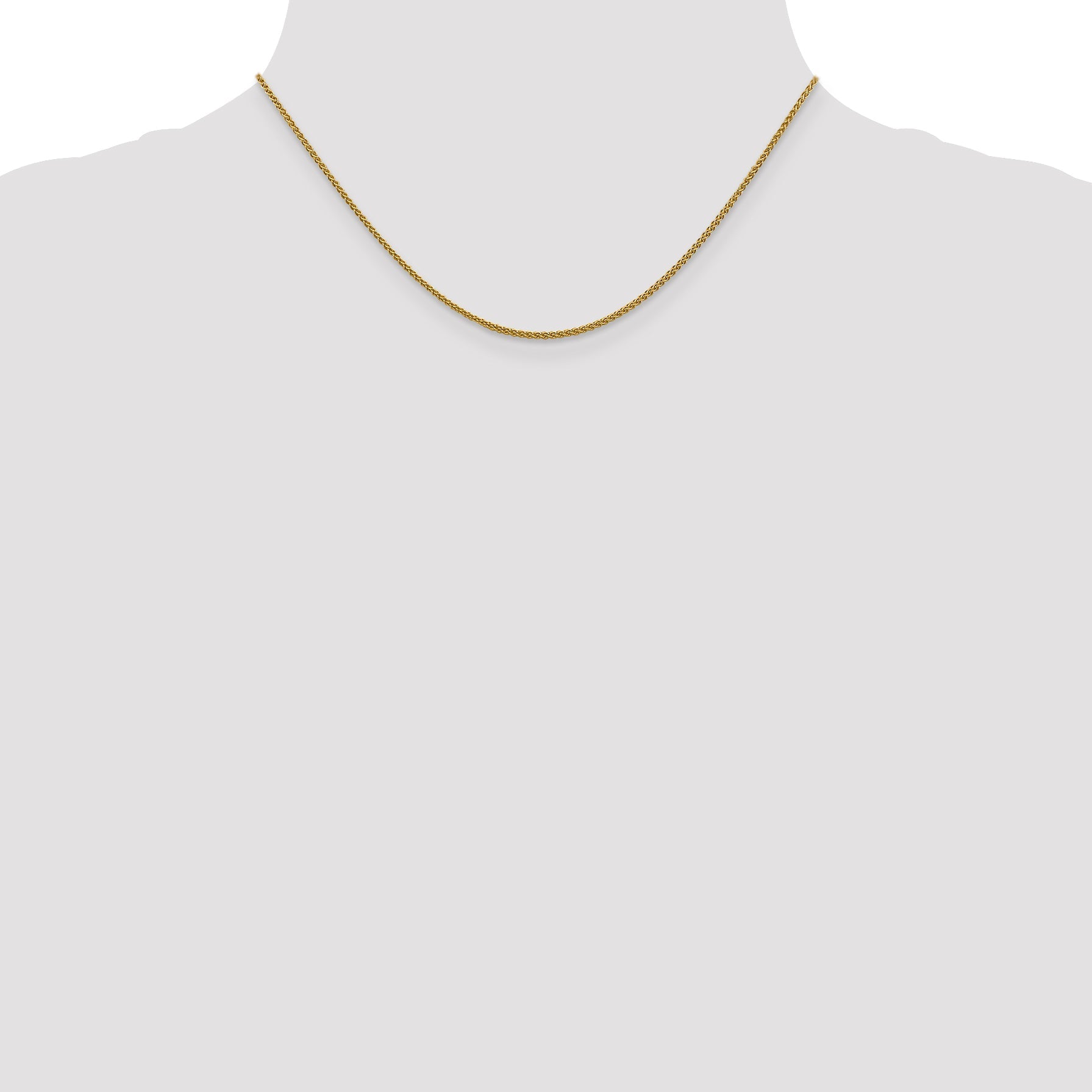 16 Inch 14K 1.5mm Spiga Chain Necklace