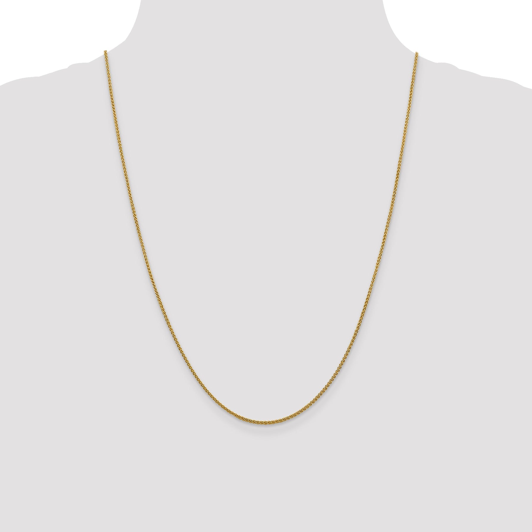 24 Inch 14K Yellow Gold 1.5mm Spiga Chain Necklace