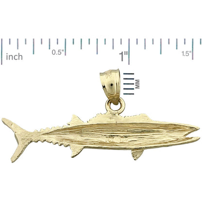 14K Gold Wahoo Fish Pendant