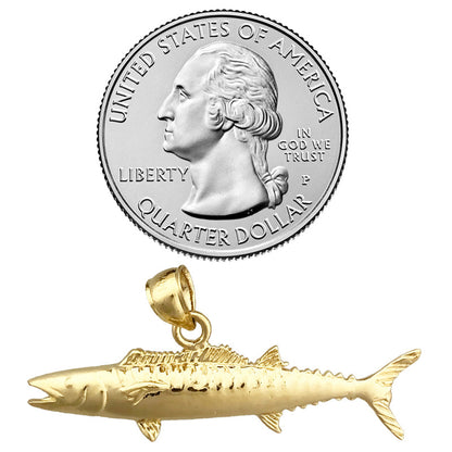 14K Gold Wahoo Fish Pendant