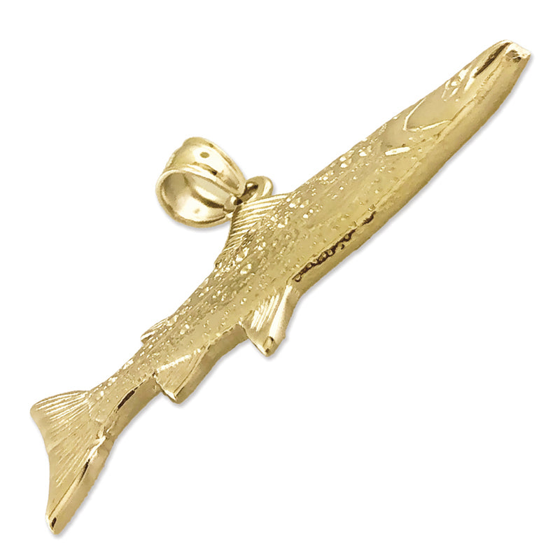 14K Gold 38MM Salmon Pendant