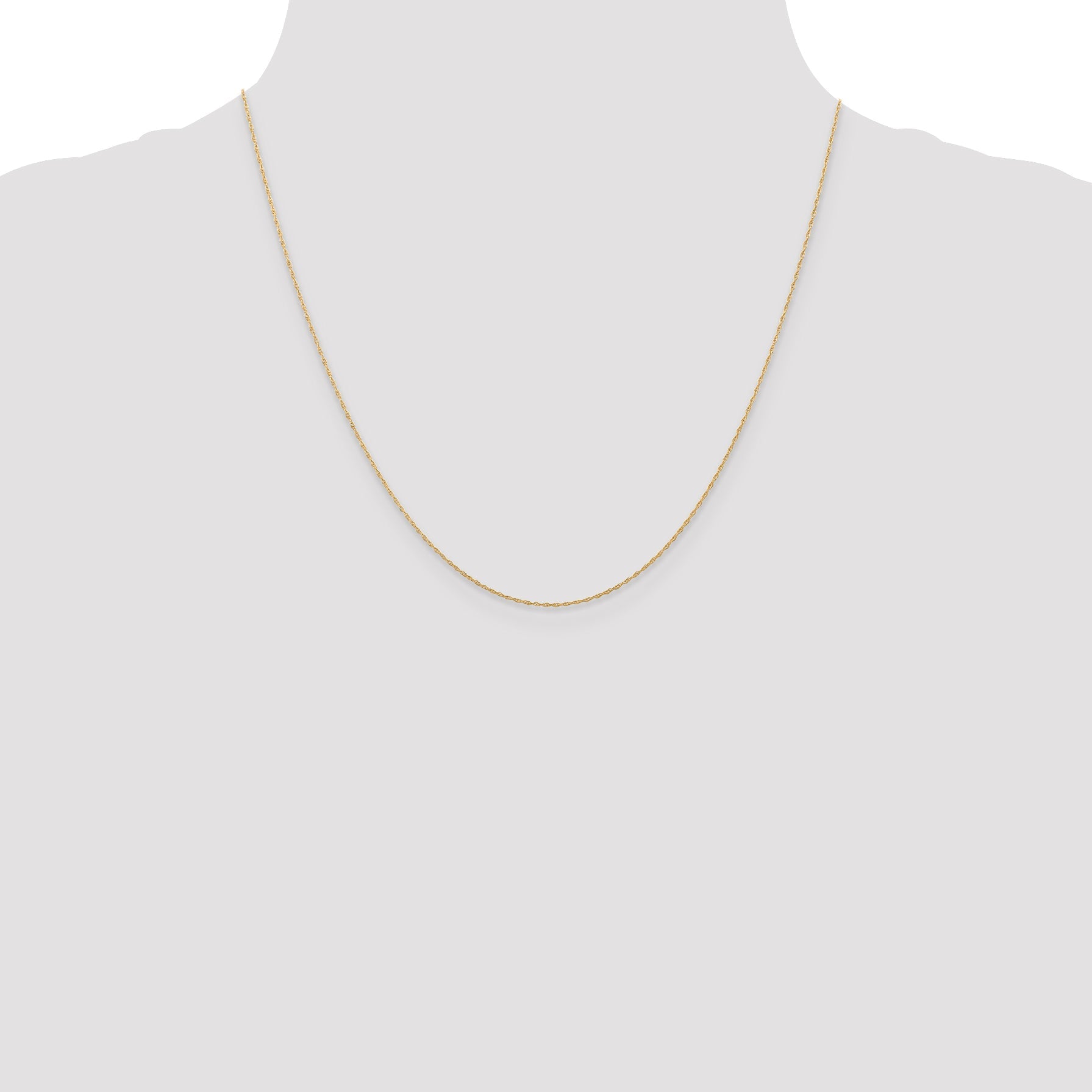 10K Rose Gold 10K .5mm Carded Cable Rope Chain