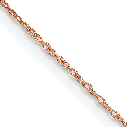14K Rose Gold 18 Inch Carded .5mm Cable Rope With Spring Ring Clasp Chain Necklace