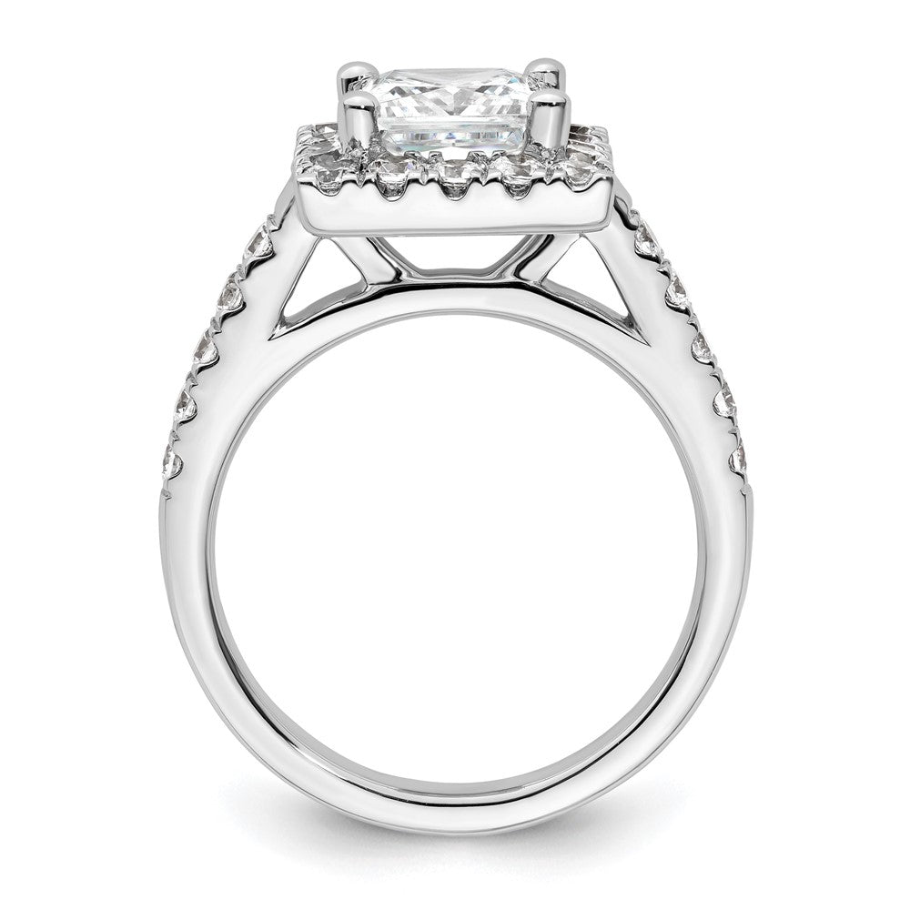 14K White Gold Halo Plus (Holds 1.75 carat (6.9mm) Princess Center) 7/8 carat Diamond Semi-Mount Engagement Ring