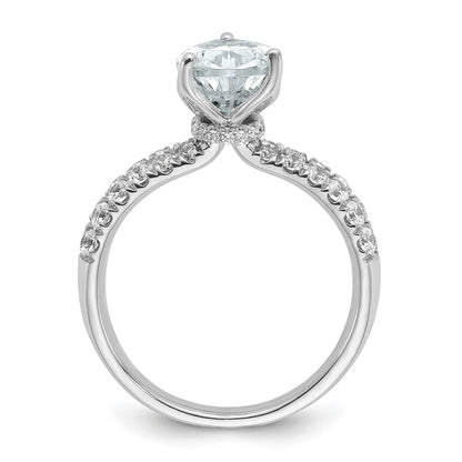 True Origin 14K White Gold 2 5/8 carat Lab Grown Diamond VS+ F+ Complete Pear Engagement Ring