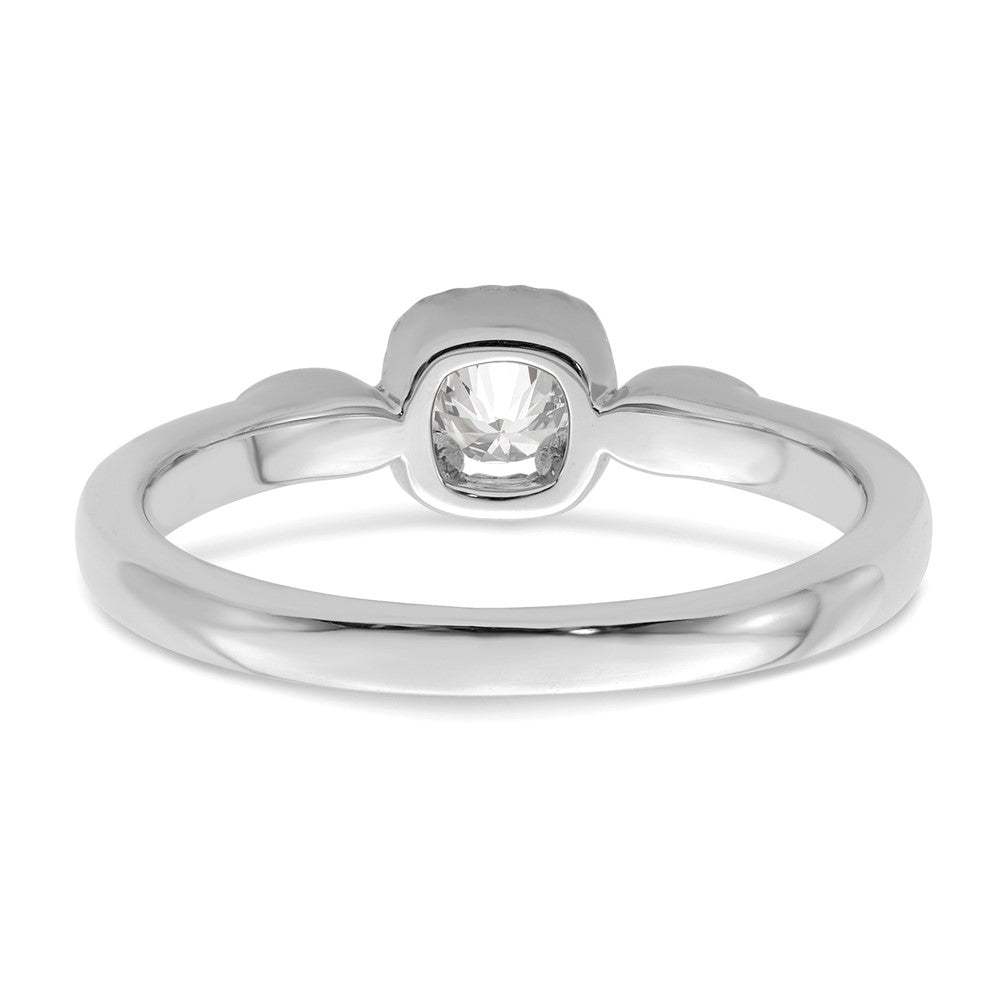 14K White Gold Rope Edge Petite 1/4 carat Round Diamond Complete Promise/Engagement Ring