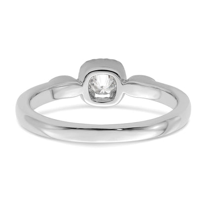 14K White Gold Rope Edge Petite 1/4 carat Round Diamond Complete Promise/Engagement Ring