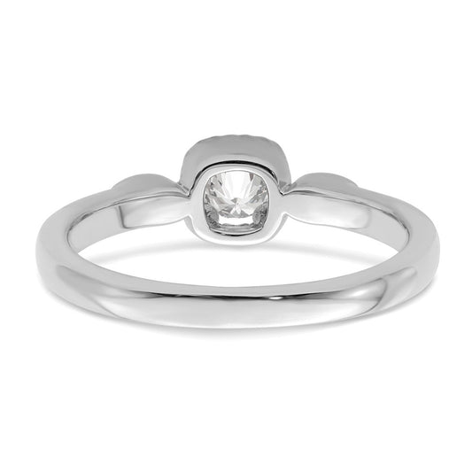14K White Gold Rope Edge Petite 1/4 carat Round Diamond Complete Promise/Engagement Ring