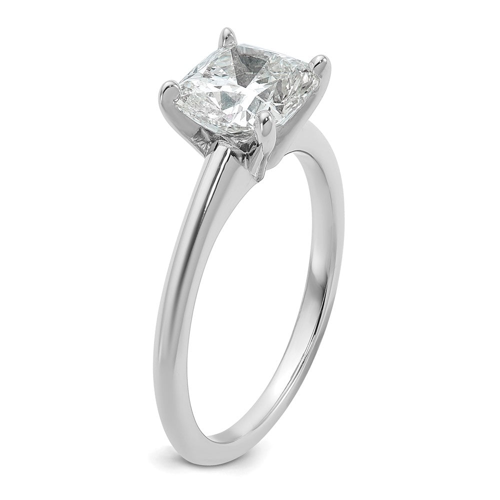 14K White Gold 2 carat Certified Lab Grown Diamond VS/SI+ G+ Cushion Complete Solitaire Engagement Ring