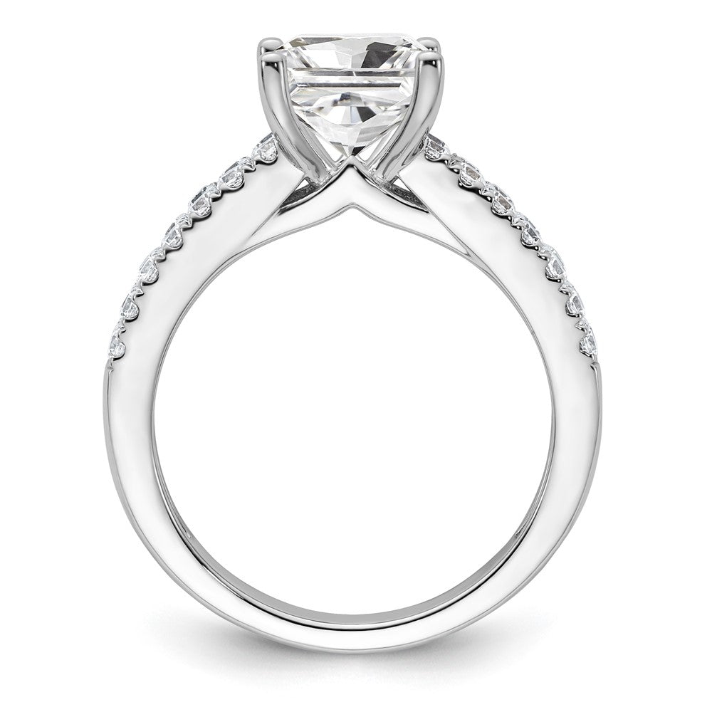14K White Gold 2 carat Certified Lab Grown Diamond VS/SI+ G+ Princess Complete Engagement Ring