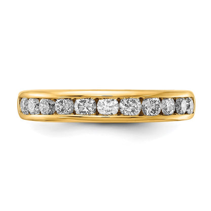 14K Yellow Gold 3/4 carat Lab Grown Diamond VS+ F+ Complete Channel Set Wedding Band Ring