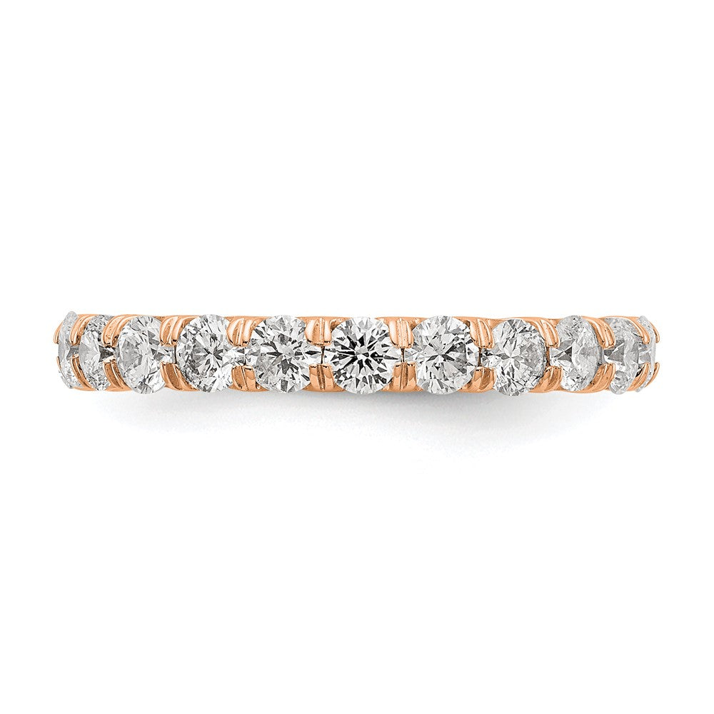True Origin 14K Rose Gold 2 carat Lab Grown Diamond VS+ F+ Size 4 Complete Eternity Wedding Band Ring