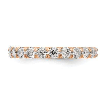 True Origin 14K Rose Gold 2 carat Lab Grown Diamond VS+ F+ Size 4 Complete Eternity Wedding Band Ring