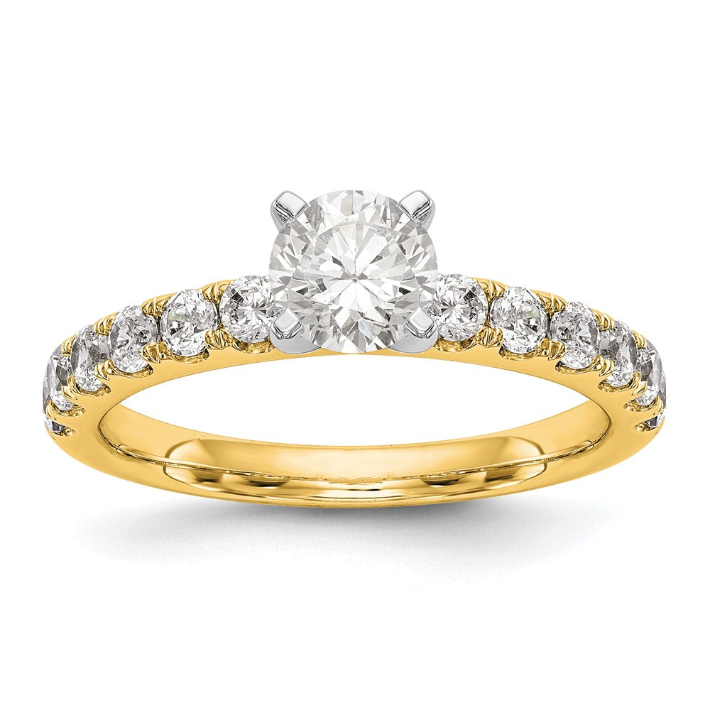 True Origin 14K Yellow Gold 5/8 carat Lab Grown Diamond VS+ F+ Semi-Mount Peg Set Engagement Ring