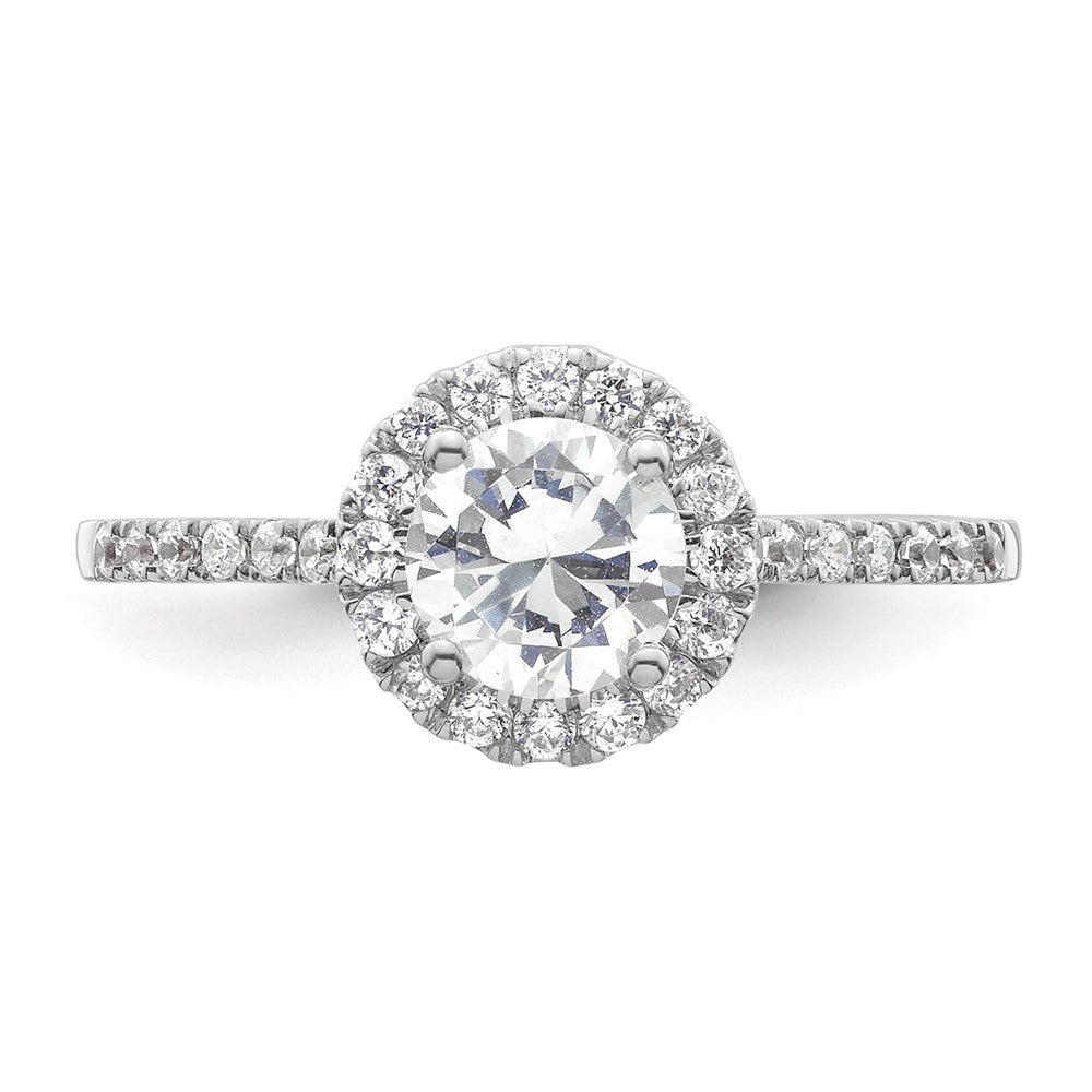 14K White Gold Halo (Holds 3/4 carat (5.8mm) Round Center) 1/4 carat Diamond Semi-mount Engagement Ring