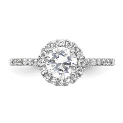 14K White Gold Halo (Holds 3/4 carat (5.8mm) Round Center) 1/4 carat Diamond Semi-mount Engagement Ring