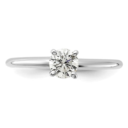 14K White Gold 1/2 carat Lab Grown Diamond VS+ F+ Round Complete Solitaire Engagement Ring