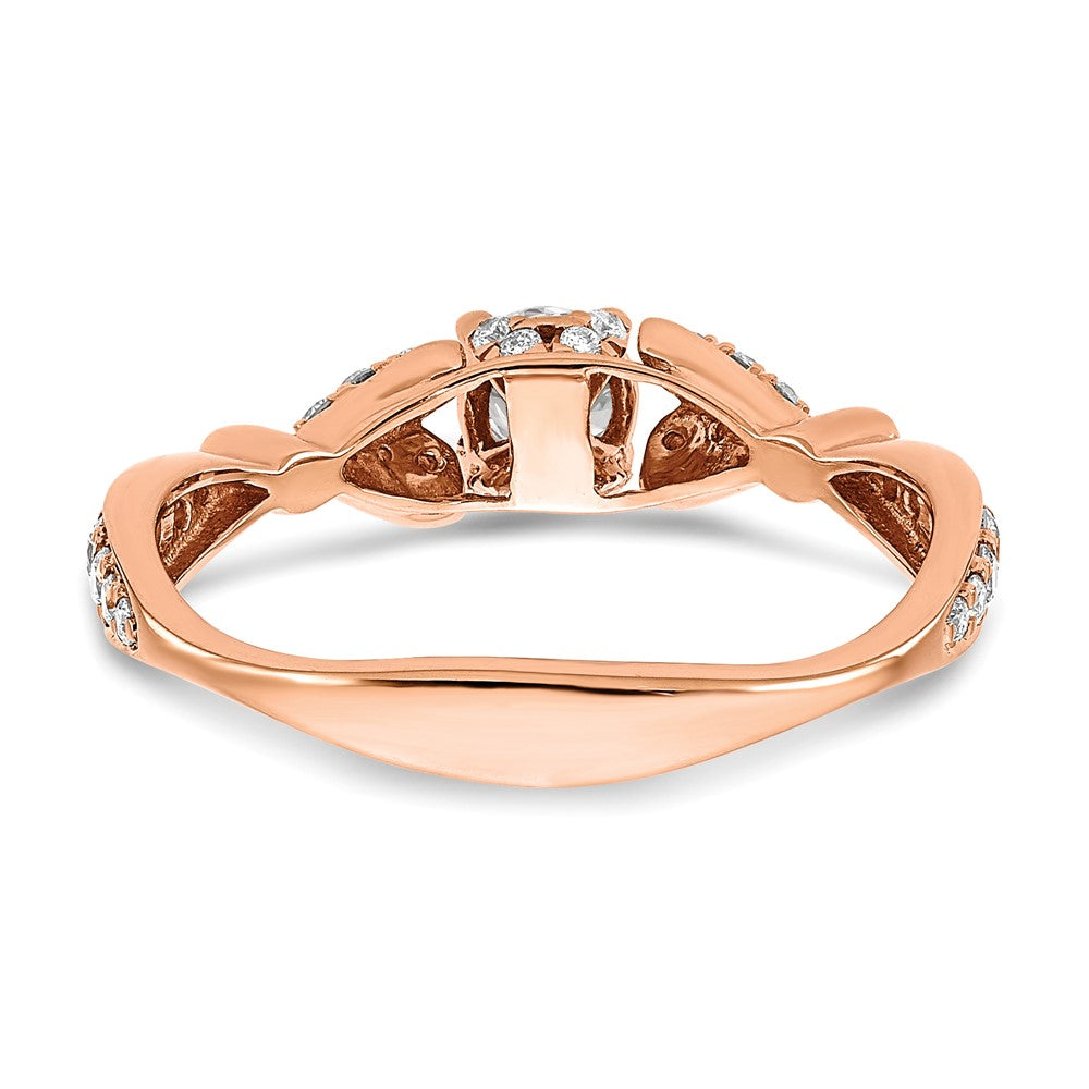 14K Rose Gold Two Hearts Diamond Semi-mount Engagement Ring