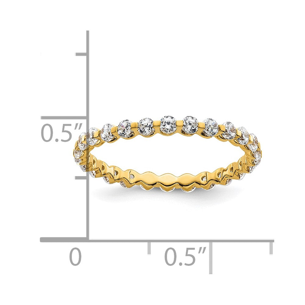 True Origin 14K Yellow Gold 7/8 carat Lab Grown Diamond VS+ F+ Size 4 Complete Eternity Wedding Band Ring